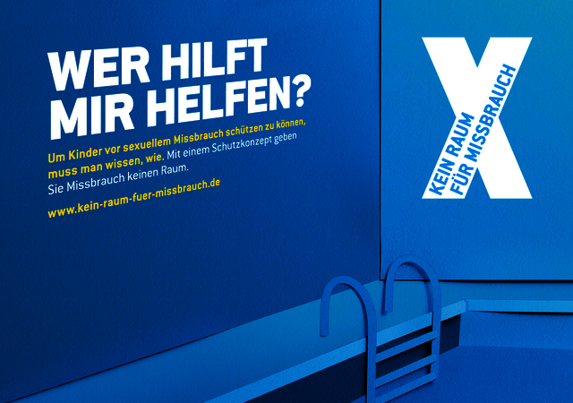 Kampagnenmotiv der Kampagne "Kein Raum für Missbrauch" - "Wer hilft mir helfen?"